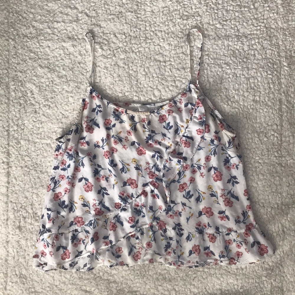 Floral cropped tank top